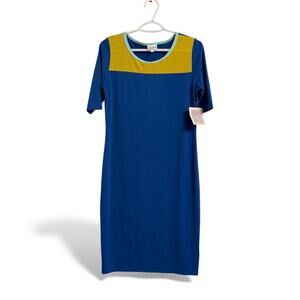 LulaRoe Colorblock Slimming Dress NWT Retro Groovy Style Medium Women Indie